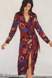 Floral Midi Shirt Wrap Dress