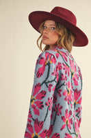 Floral Mock Neck Sweater