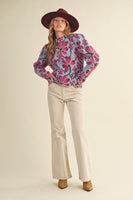 Floral Mock Neck Sweater