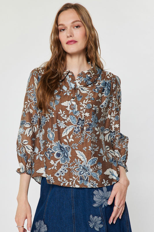 Floral Paisley Long Sleeve Blouse