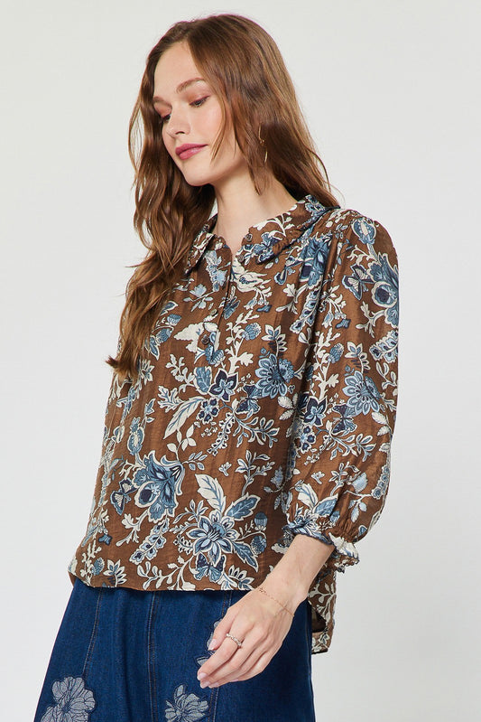 Floral Paisley Long Sleeve Blouse