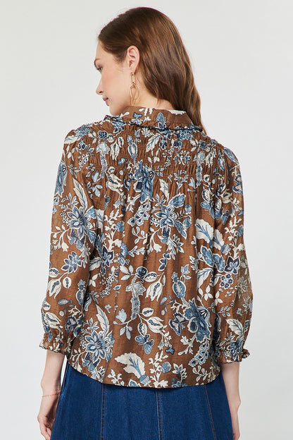 Floral Paisley Long Sleeve Blouse