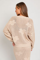 Floral Pattern Crochet Sweater