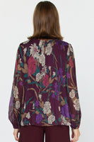 Floral Pleat Chiffon Blouse