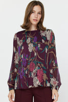 Floral Pleat Chiffon Blouse