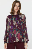 Floral Pleat Chiffon Blouse
