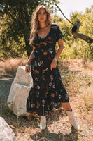 Floral Puff Sleeve Maxi Dress
