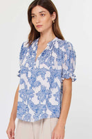 Floral Ruffled Puff Sleeve Blouse