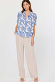 Floral Ruffled Puff Sleeve Blouse
