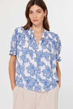 Floral Ruffled Puff Sleeve Blouse