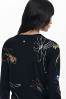Floral Strokes Fine Sweater