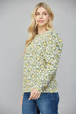 Floral Trellis Puff Sleeve Top