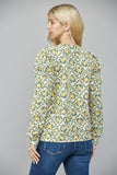 Floral Trellis Puff Sleeve Top