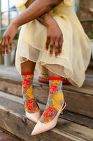 Flower Power Sheer Crew Sock