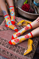 Flower Power Sheer Crew Sock