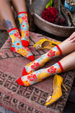 Flower Power Sheer Crew Sock