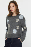 Flower Power Crew Neck Sweater
