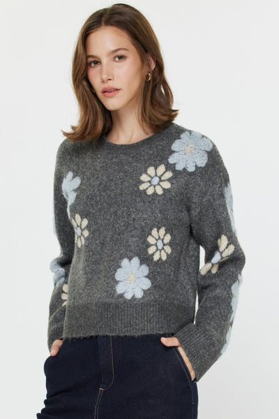 Flower Power Crew Neck Sweater