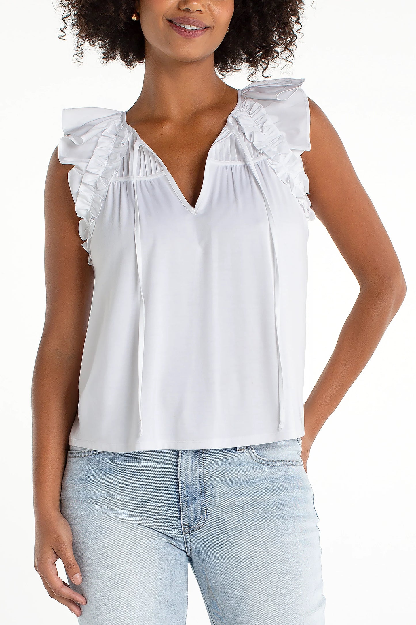 Flutter Sleeve Ruffle Top