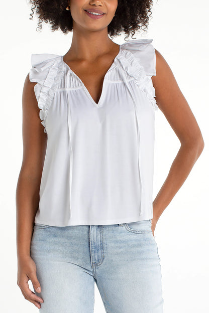 Flutter Sleeve Ruffle Top