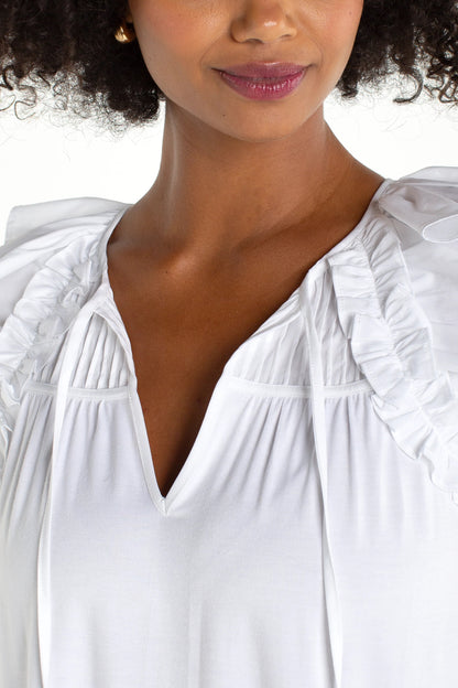 Flutter Sleeve Ruffle Top
