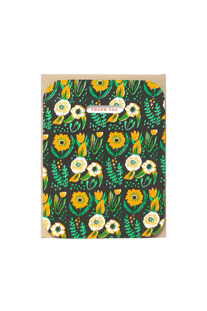 Folk Floral Thank You Card