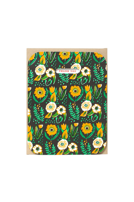 Folk Floral Thank You Card