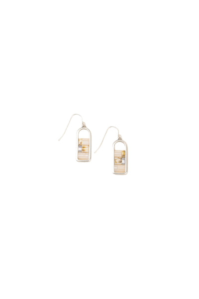Frame Earring Ivory/Silver