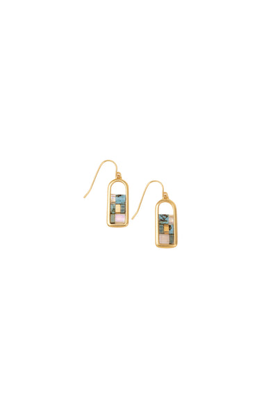 Frame Earring Turquoise/Gold