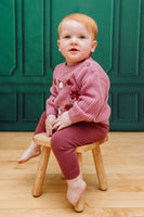 French Rose Heart Embroidered Baby Sweater