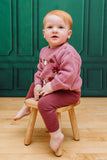 French Rose Heart Embroidered Baby Sweater