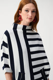 Funnel Neck Stripe Sweater