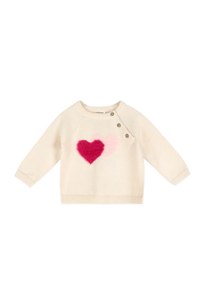 Fuzzy Hearts Baby Sweater