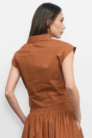Eloise Wrap Front Poplin Top