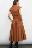 Etienne Smocked Waist Gathered Midi Skirt