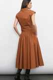 Etienne Smocked Waist Gathered Midi Skirt