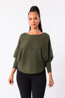 Lightweight Dolman Sweater Olive