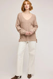 Lisbon V-Neck Sweater Taupe