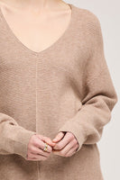 Lisbon V-Neck Sweater Taupe