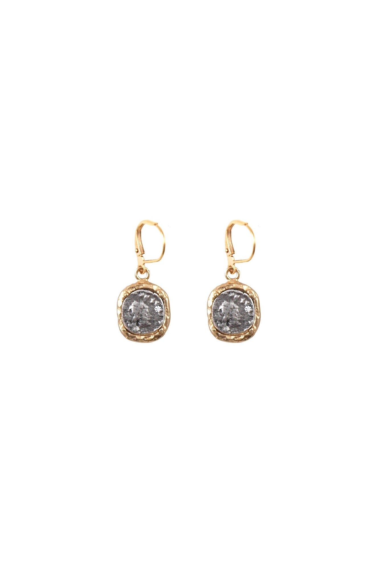 Gold Pavia Coin Earrings