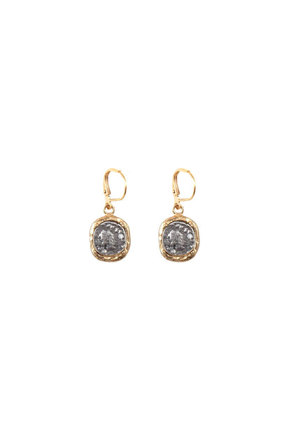 Gold Pavia Coin Earrings
