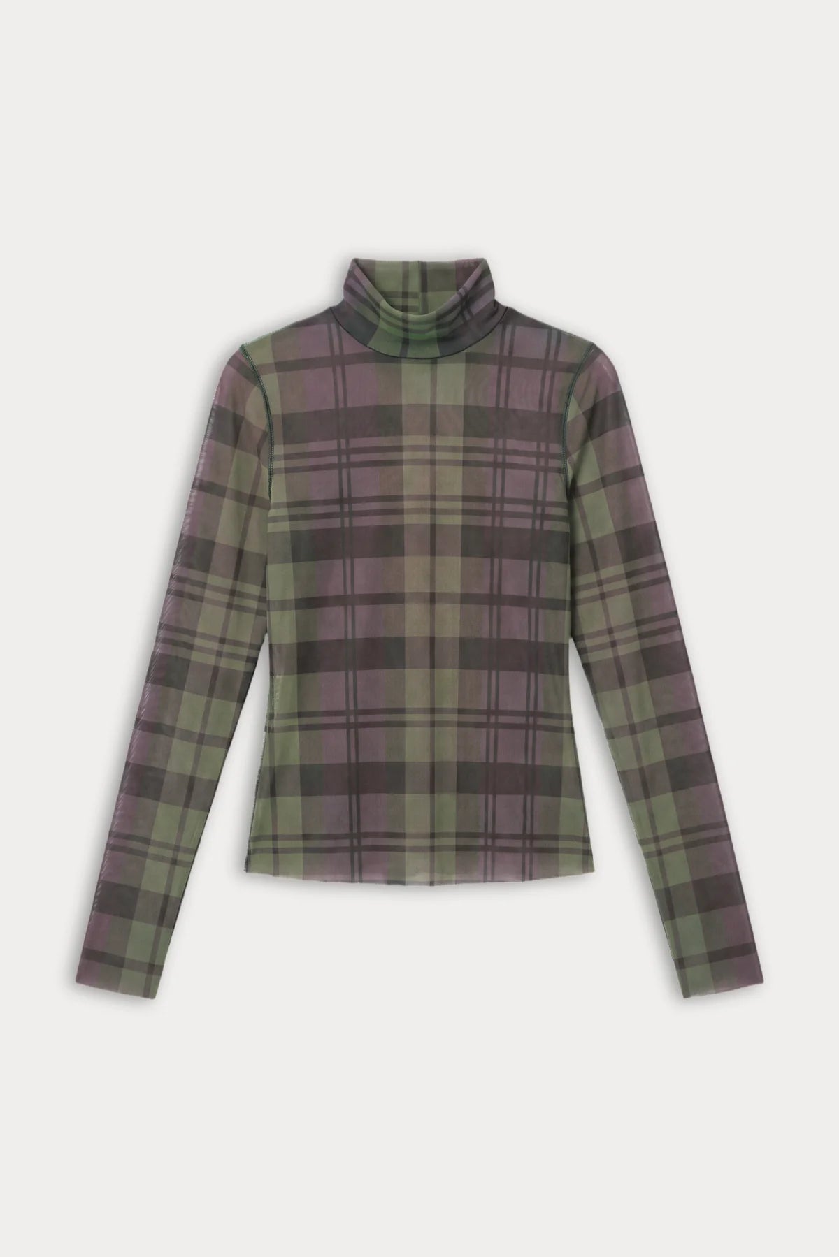 The Mesh Plaid Turtleneck