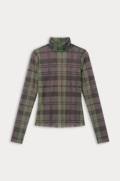 The Mesh Plaid Turtleneck