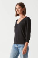 Black Gabriella V-Neck Top