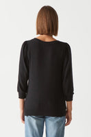 Black Gabriella V-Neck Top