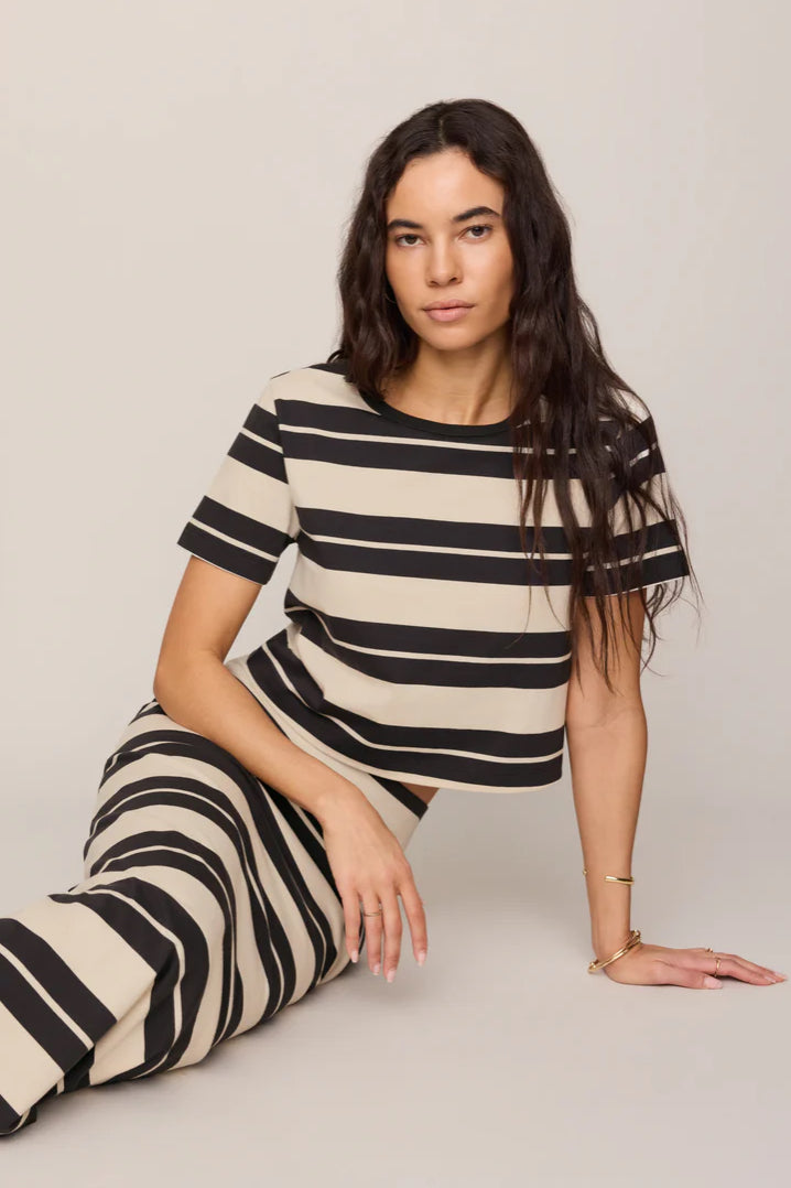 Gail Striped Jersey Midi Skirt