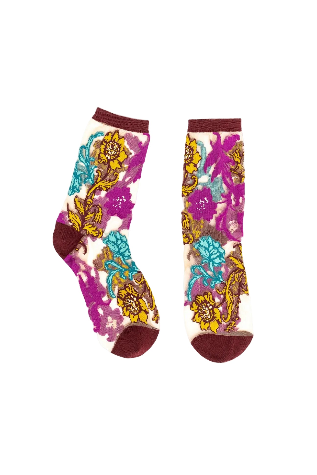 Gem Garden Sheer Crew Sock