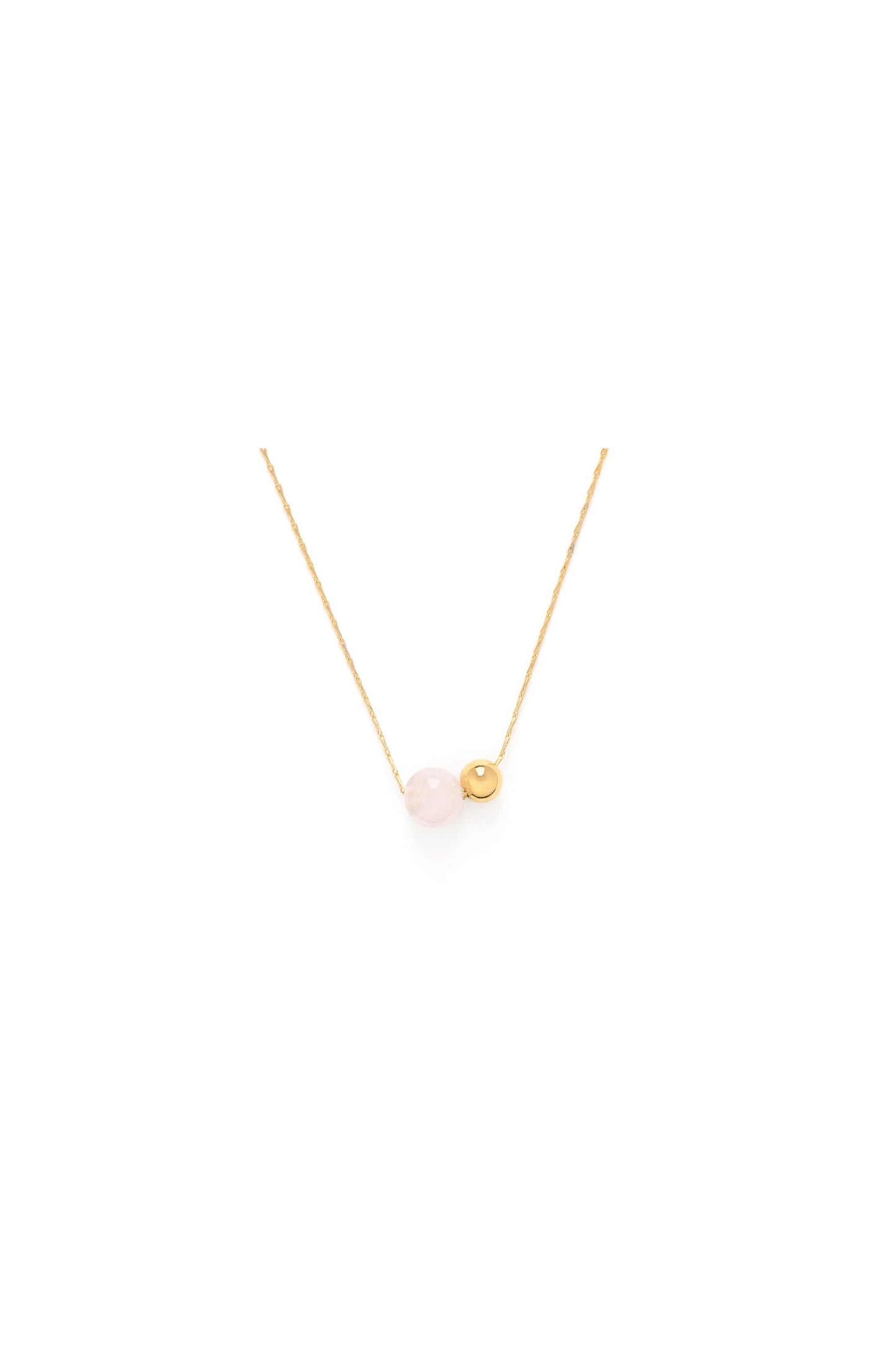 Gemstone Orbit Necklace Rose Quartz