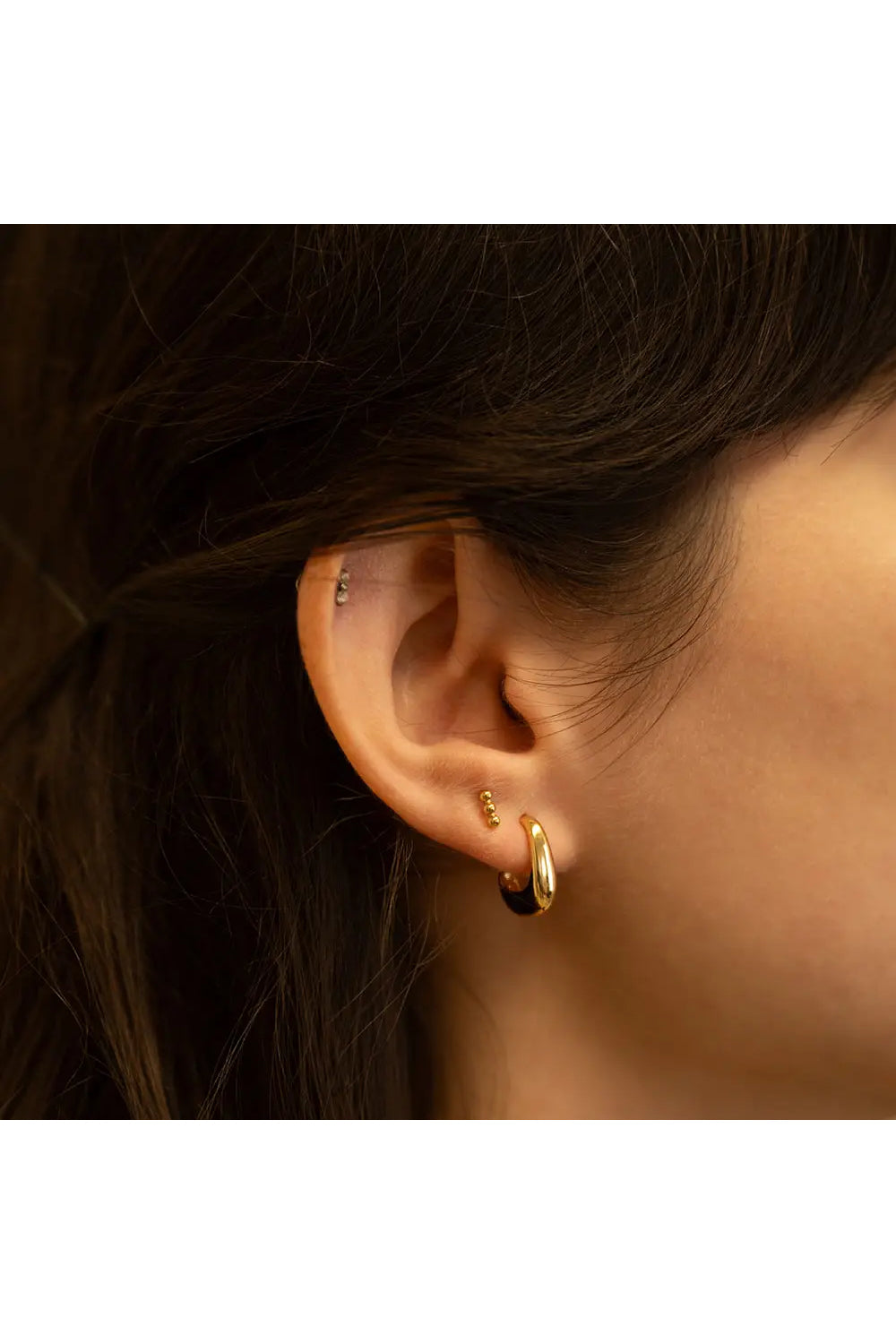 Geometric Hoop Stud Earring