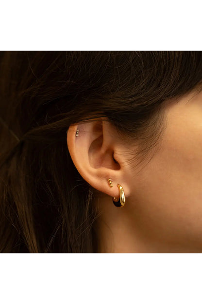 Geometric Hoop Stud Earring